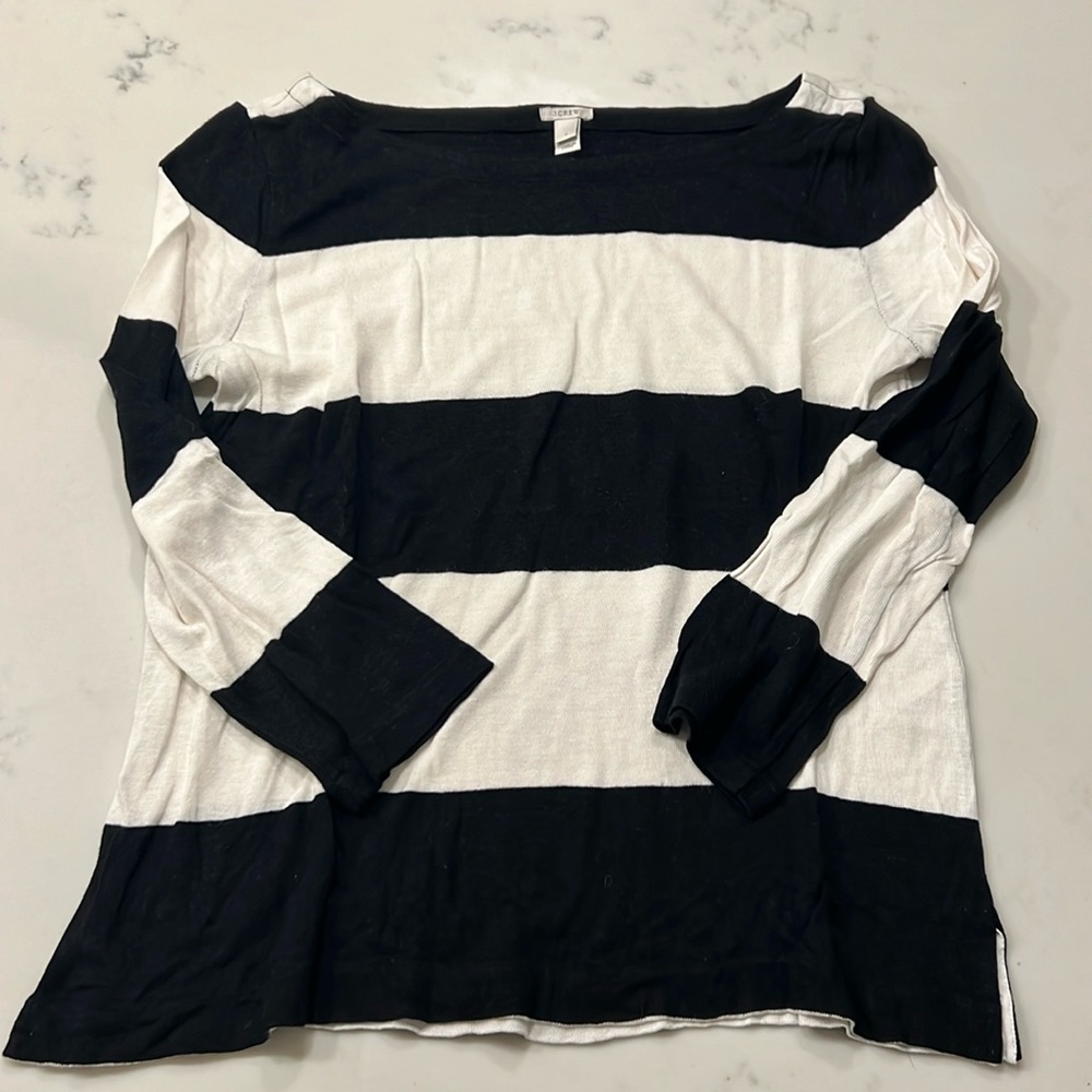 J. Crew Linen Rugby Sweater
